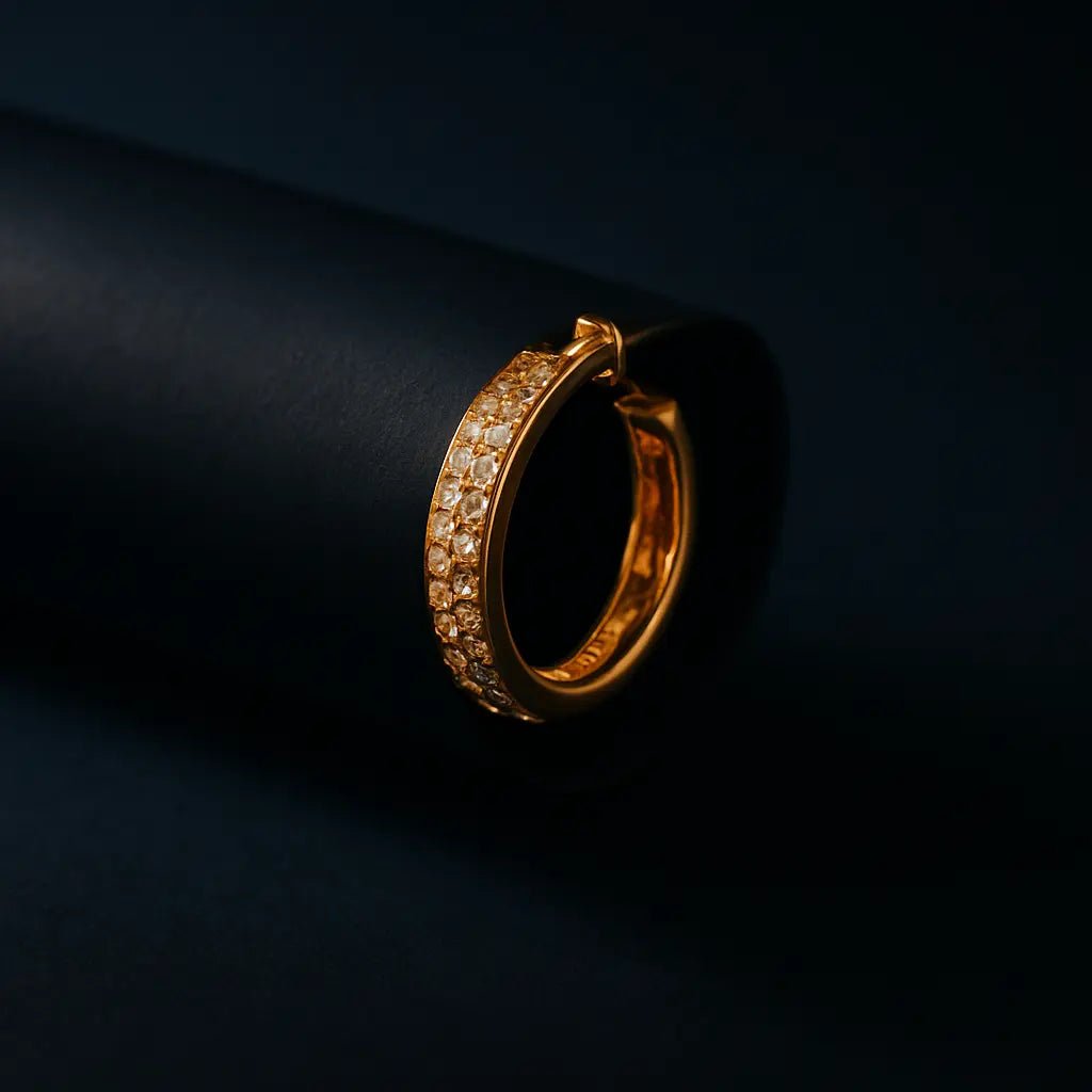 CASSARIA GOLD HUGGIE EARRINGS - LAVISH JEWELS18k PVD GOLD EARRING