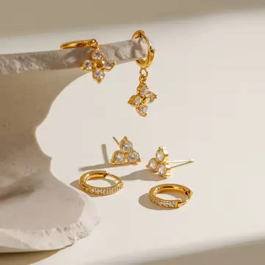 EMBER GOLD HOOP SET EARRINGS LAVISH JEWELS