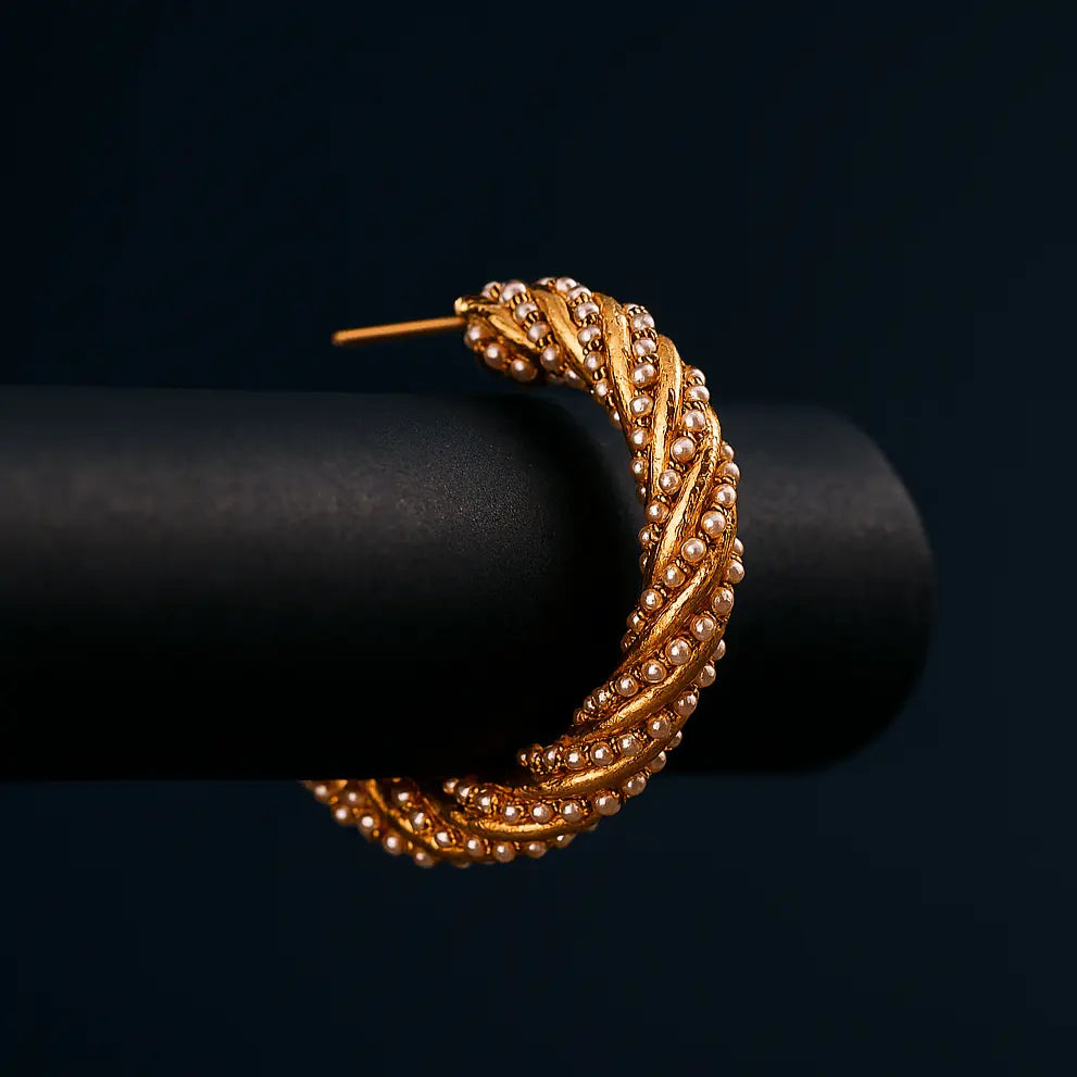 FOXY GOLD HOOP EARRINGS - LAVISH JEWELS18k PVD GOLD EARRING