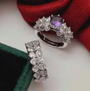 Goccia di Luce – 2 - in - 1 Fancy CZ Finger Ring - LAVISH JEWELSGoccia di Luce – 2 - in - 1 Fancy CZ Finger Ring | White Rhodium - Plated Adjustable Ring