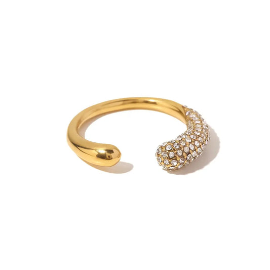 GOLDEN STONE RING LAVISH JEWELS