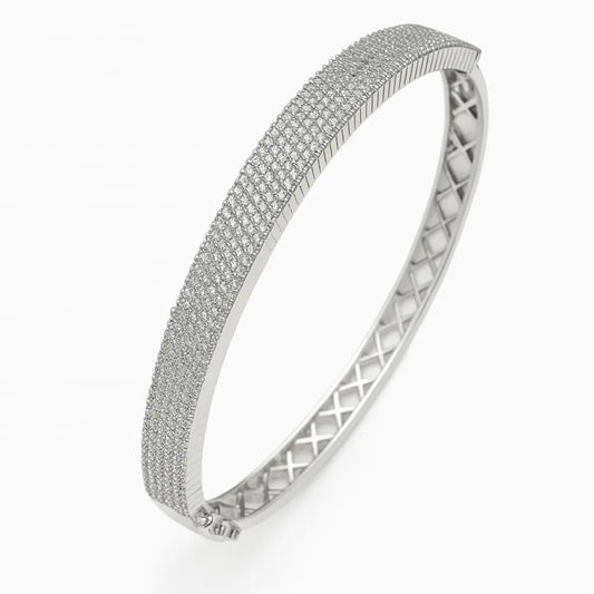 Marcellina Silver Kada – Delicate CZ Kada - LAVISH JEWELSMarcellina Silver Kada – Delicate CZ Bracelet | Silver & Gold