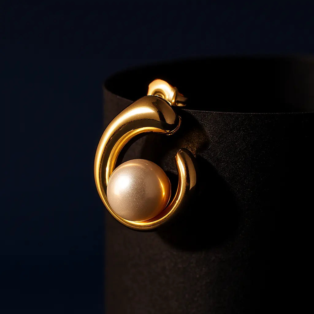 SPIRE STUD PEARL EARRINGS LAVISH JEWELS