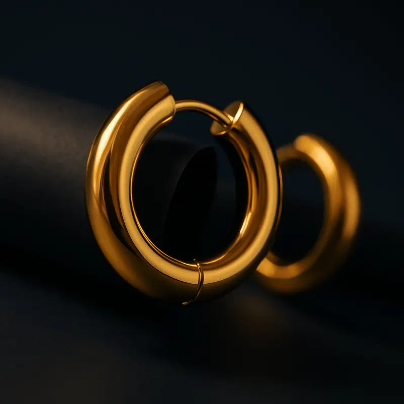 SWAY HUGGIE GOLD EARRINGS - LAVISH JEWELS18k PVD GOLD EARRING