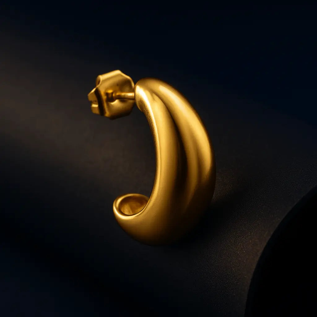 SWIRL STUD GOLD EARRINGS - LAVISH JEWELS18k PVD GOLD EARRING