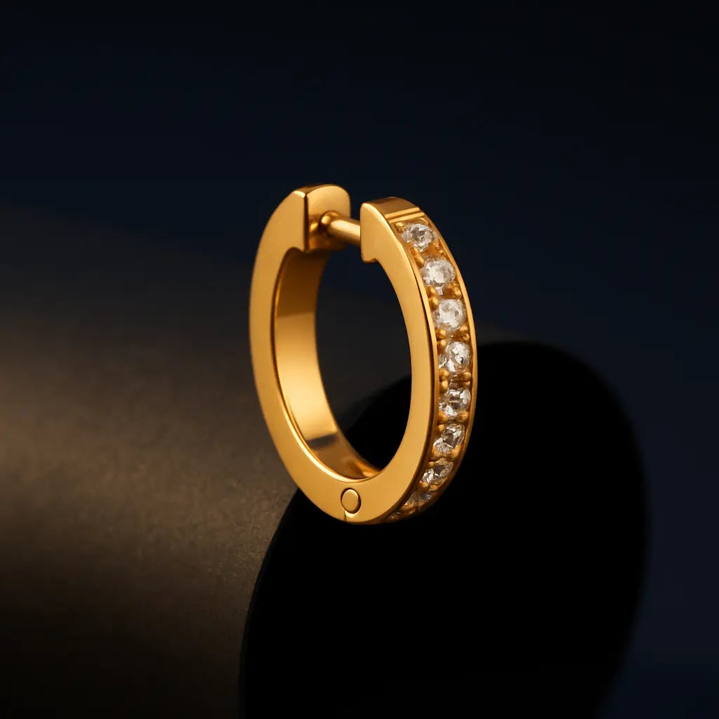 TRACE MINI HUGGIE GOLD EARRINGS LAVISH JEWELS