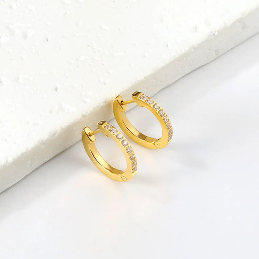 TRACE MINI HUGGIE GOLD EARRINGS LAVISH JEWELS