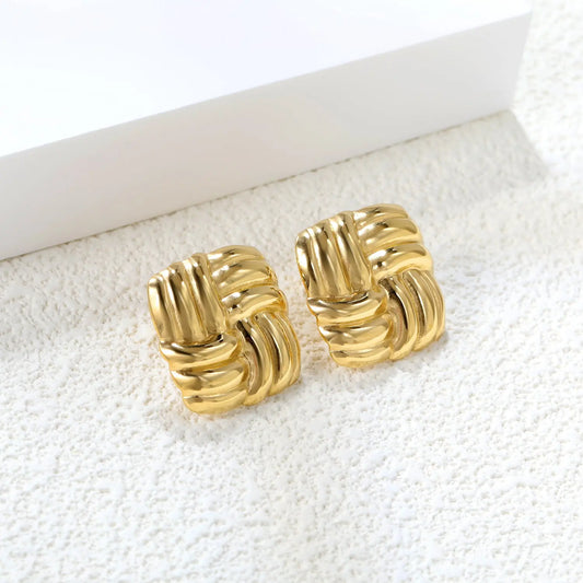 TWINE STUD GOLD EARRINGS LAVISH JEWELS
