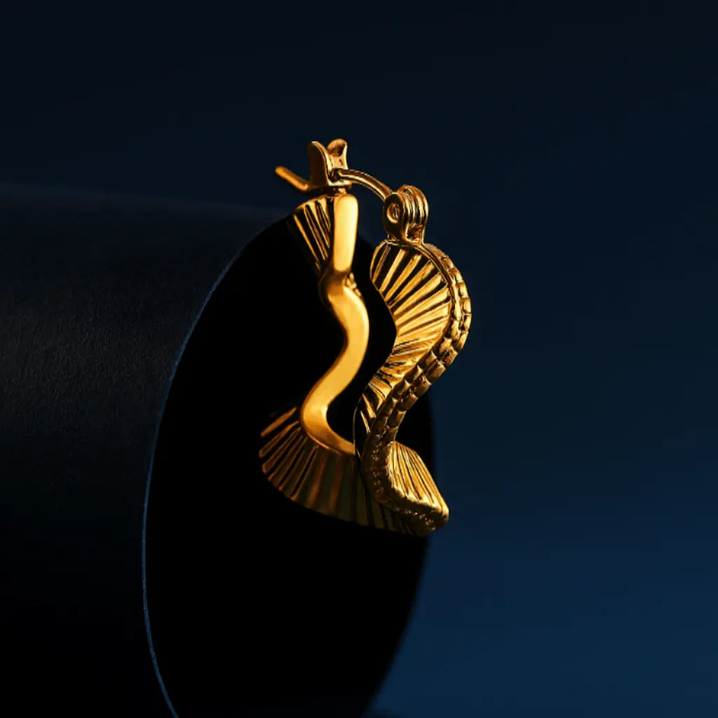 TWIST HOOP GOLD EARRINGS - LAVISH JEWELS18k PVD GOLD EARRING