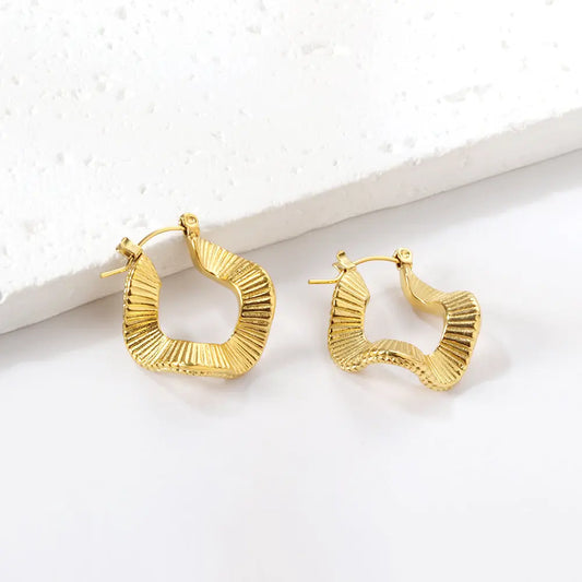 TWIST HOOP GOLD EARRINGS LAVISH JEWELS