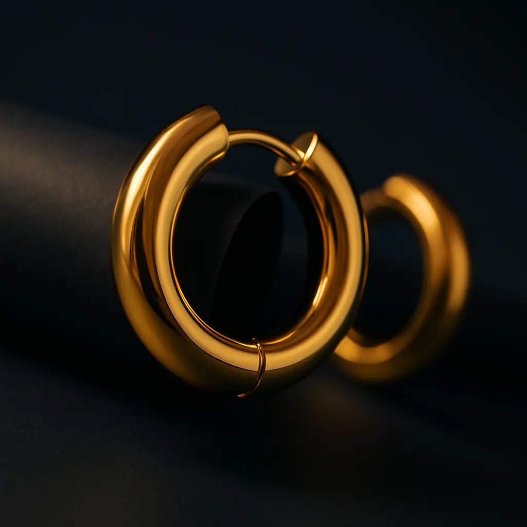 ZANIRA GOLD HOOP EARRINGS - LAVISH JEWELS18k PVD GOLD EARRING