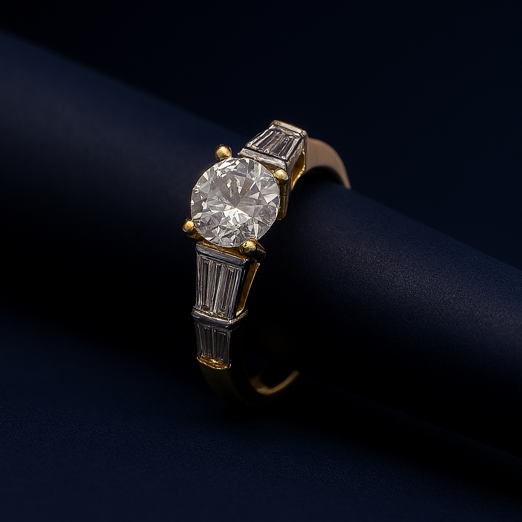  Editorial close-up of AD ring on dark cylindrical surface with soft lighting