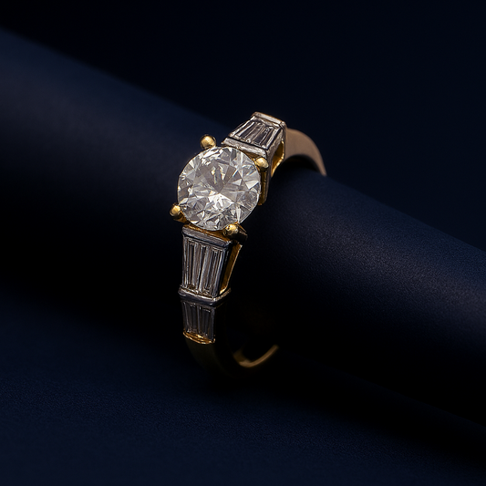  Editorial close-up of AD ring on dark cylindrical surface with soft lighting