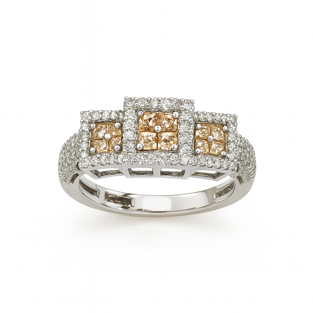 Fiamma Viva ring in luxurious spotlight with black oxidised finish