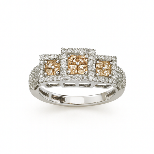 Fiamma Viva ring in luxurious spotlight with black oxidised finish