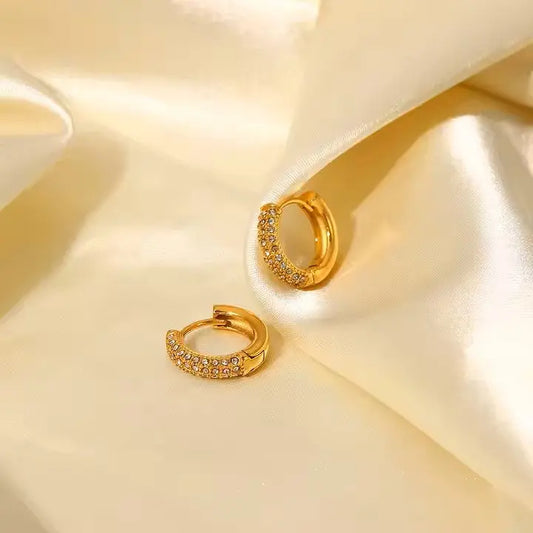 CASSARIA GOLD HUGGIE EARRINGS LAVISH JEWELS