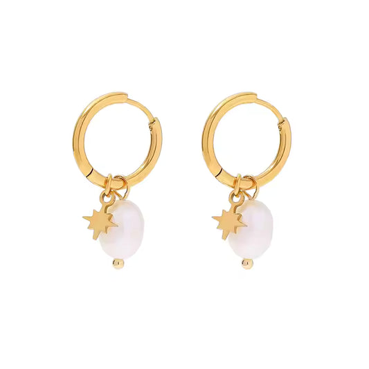 AURALIA PEARL HOOP EARRINGS LAVISH JEWELS