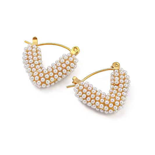 EON PEARL HUGGIE EARRINGS LAVISH JEWELS