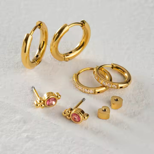 TOUCHE GOLD  HOOP SET EARRINGS LAVISH JEWELS