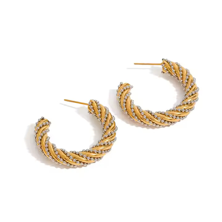 FOXY GOLD HOOP EARRINGS LAVISH JEWELS