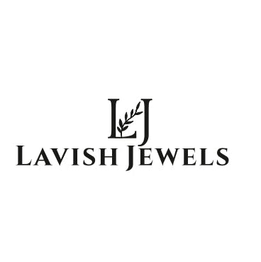“Lavish Jewels logo featuring elegant serif letters ‘LJ’ with a leaf motif, and the brand name ‘Lavish Jewels’ in bold uppercase font, in classic black on a white background.”