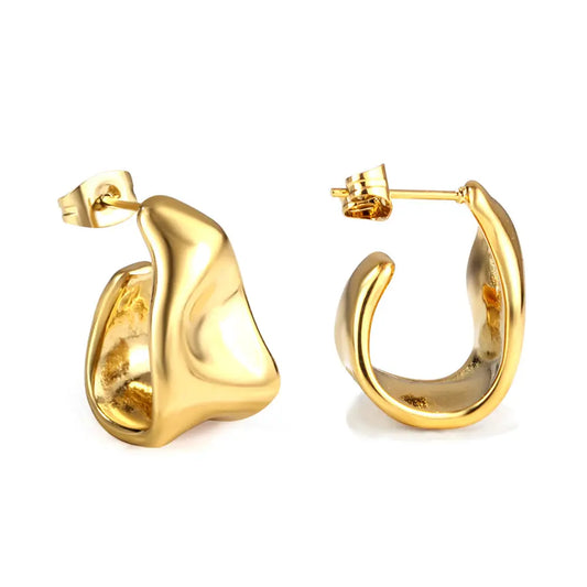 ARCANE C-HOOP GOLD EARRINGS LAVISH JEWELS