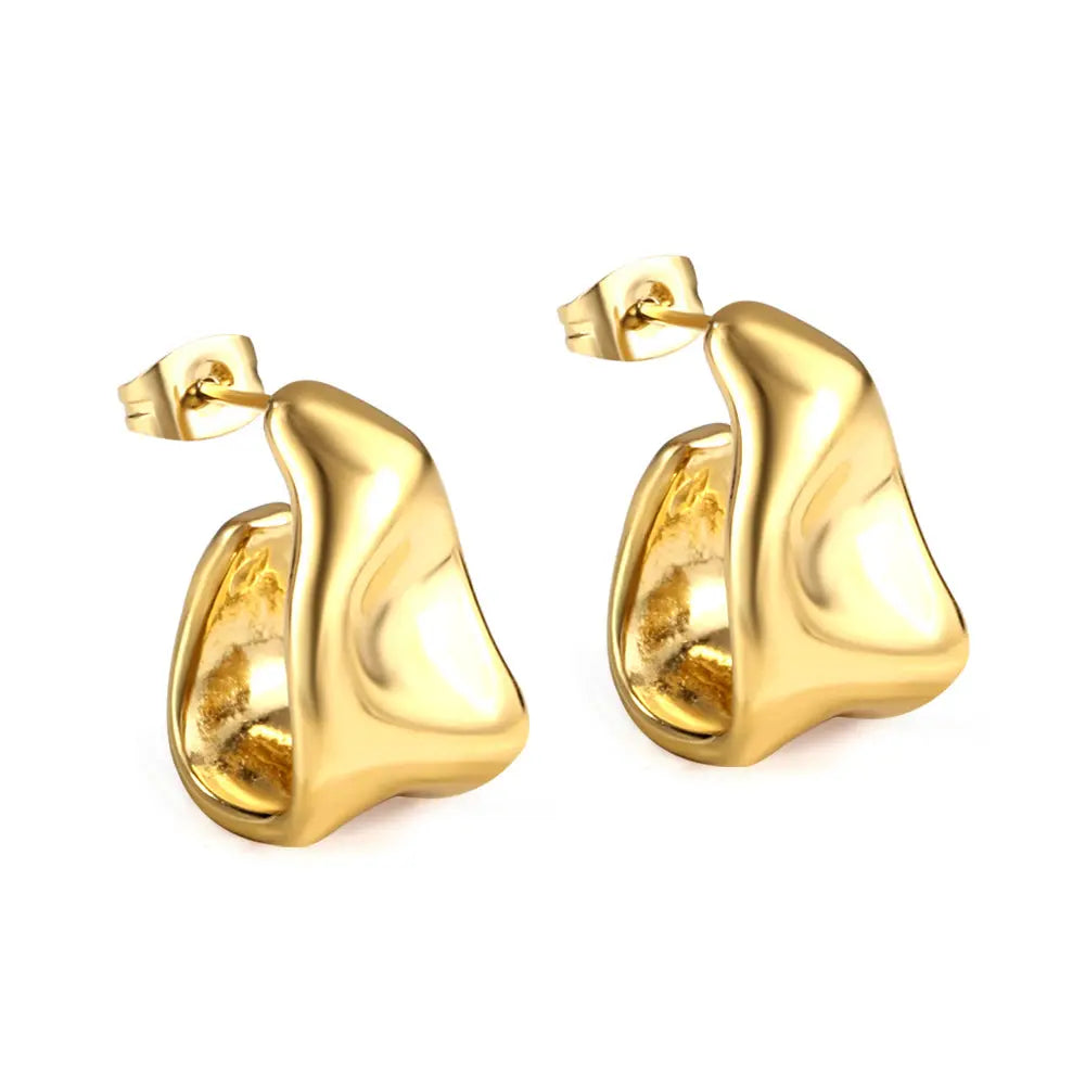 ARCANE C-HOOP GOLD EARRINGS LAVISH JEWELS