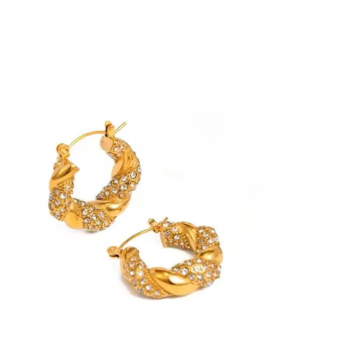ASTRAEA HOOP GOLD EARRINGS - LAVISH JEWELS18k PVD GOLD EARRING