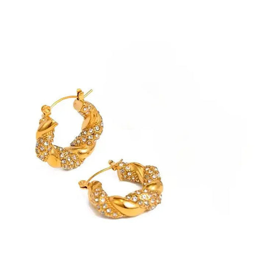 ASTRAEA HOOP GOLD EARRINGS - LAVISH JEWELS18k PVD GOLD EARRING