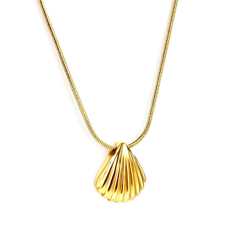 AURA SHELL GOLD NECKLACE LAVISH JEWELS