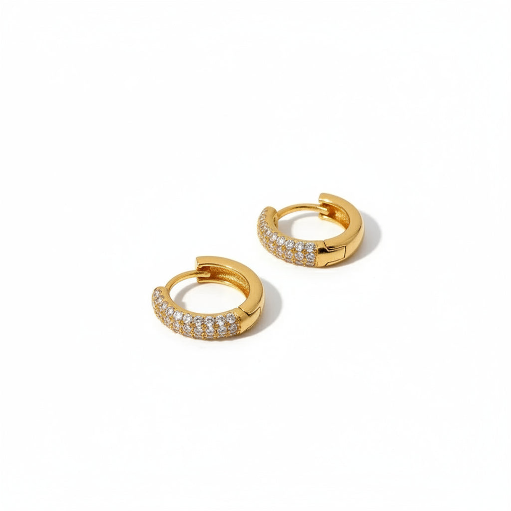CASSARIA GOLD HUGGIE EARRINGS - LAVISH JEWELS18k PVD GOLD EARRING