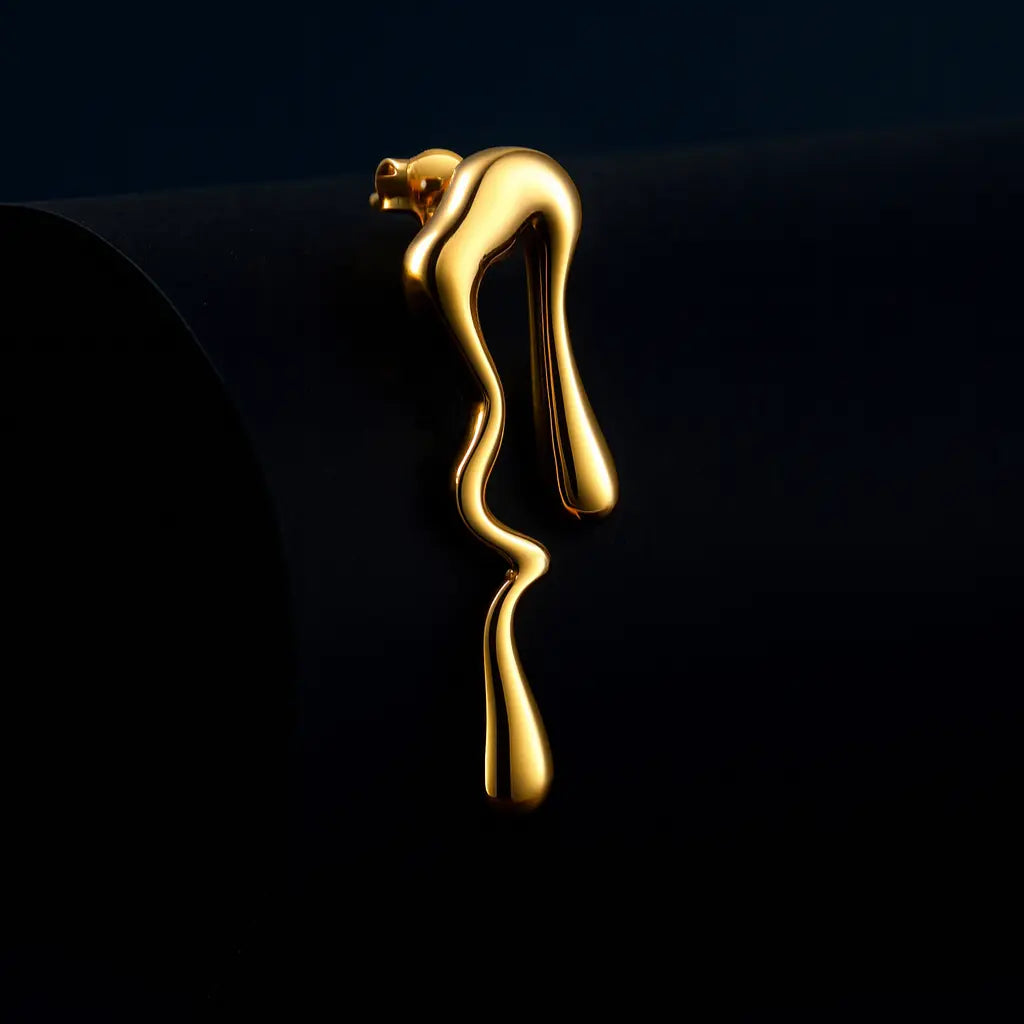 EDEN LEAF STUD GOLD EARRINGS LAVISH JEWELS