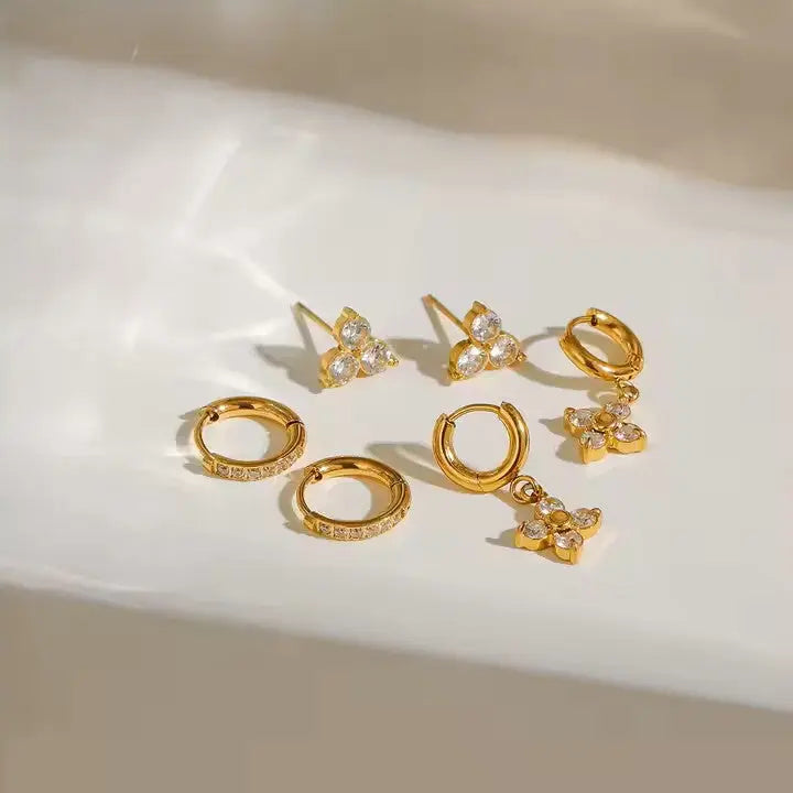 EMBER GOLD HOOP SET EARRINGS LAVISH JEWELS