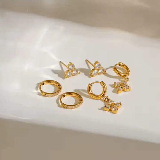 EMBER GOLD HOOP SET EARRINGS LAVISH JEWELS