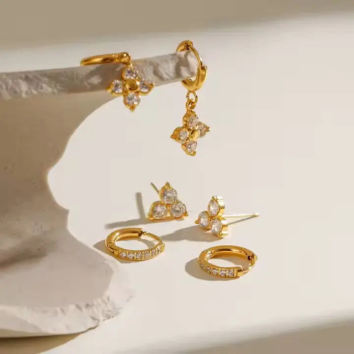 EMBER GOLD HOOP SET EARRINGS LAVISH JEWELS