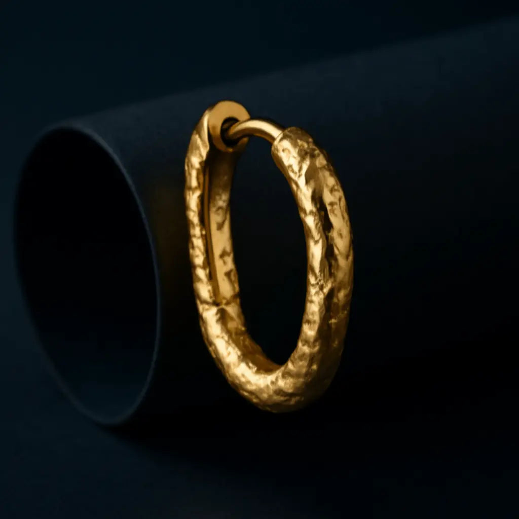 FLUX HOOP GOLD EARRINGS - LAVISH JEWELS18k PVD GOLD EARRING