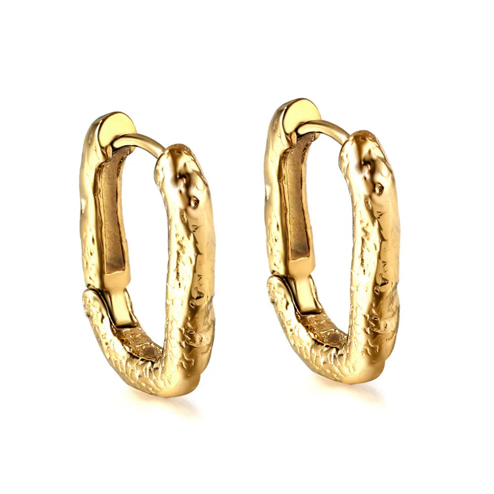 FLUX HOOP GOLD EARRINGS LAVISH JEWELS
