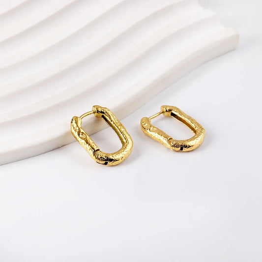 FLUX HOOP GOLD EARRINGS LAVISH JEWELS
