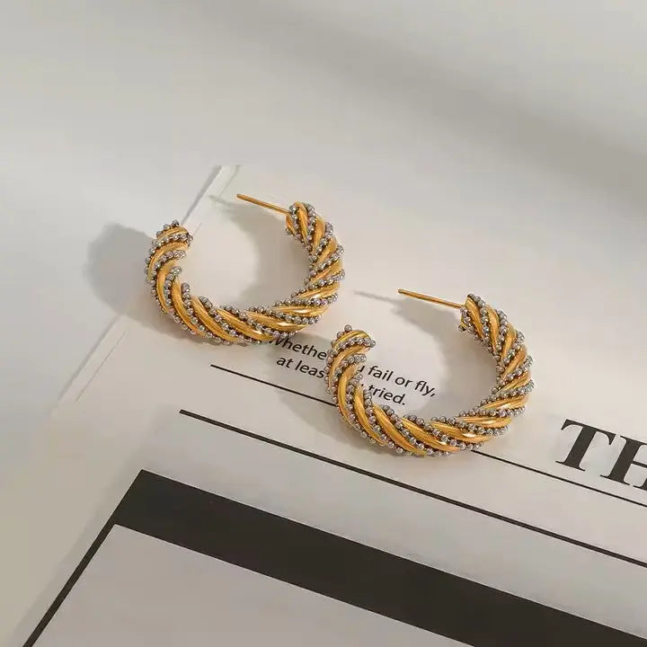 FOXY GOLD HOOP EARRINGS LAVISH JEWELS