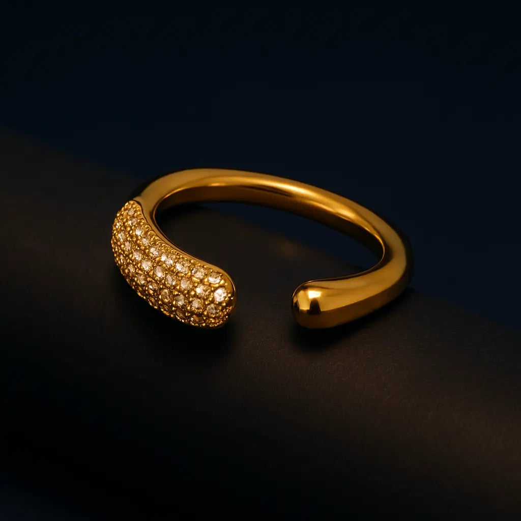 GOLDEN STONE RING LAVISH JEWELS