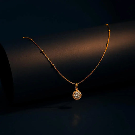 GOLDEN WATTLE CZ NECKLACE LAVISH JEWELS