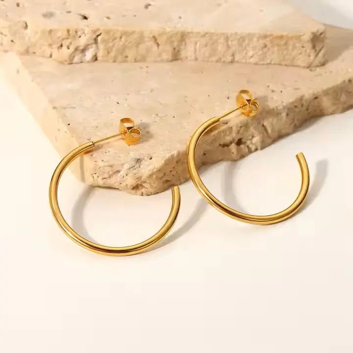 ISOLA GOLD HUGGIE EARRINGS - LAVISH JEWELS18k PVD GOLD EARRING