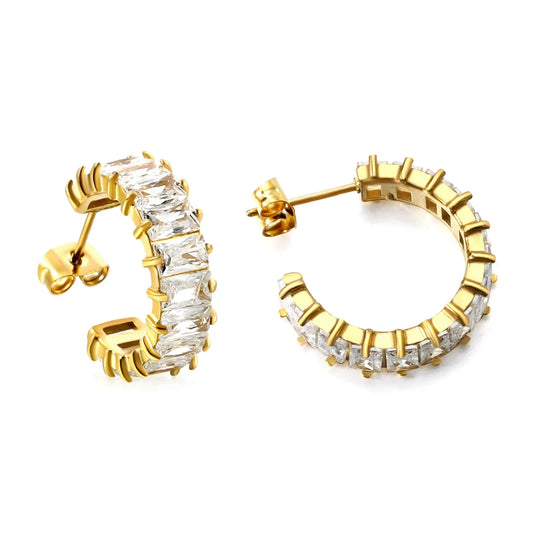 LOOPED HOOP GOLD EARRINGS LAVISH JEWELS