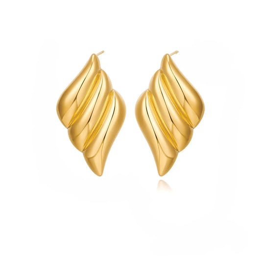 LUNAR STUD GOLD EARRINGS - LAVISH JEWELS18k PVD GOLD EARRING