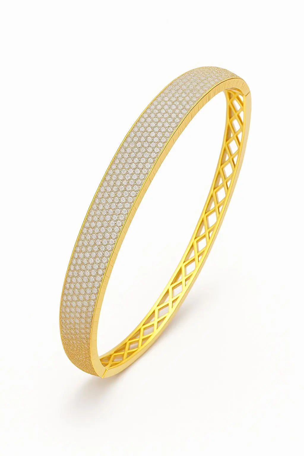 Marcellina Silver Kada – Delicate CZ Kada - LAVISH JEWELSMarcellina Silver Kada – Delicate CZ Bracelet | Silver & Gold