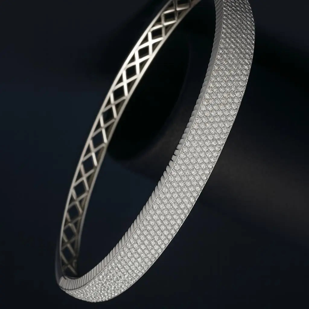 Marcellina Silver Kada – Delicate CZ Kada - LAVISH JEWELSMarcellina Silver Kada – Delicate CZ Bracelet | Silver & Gold