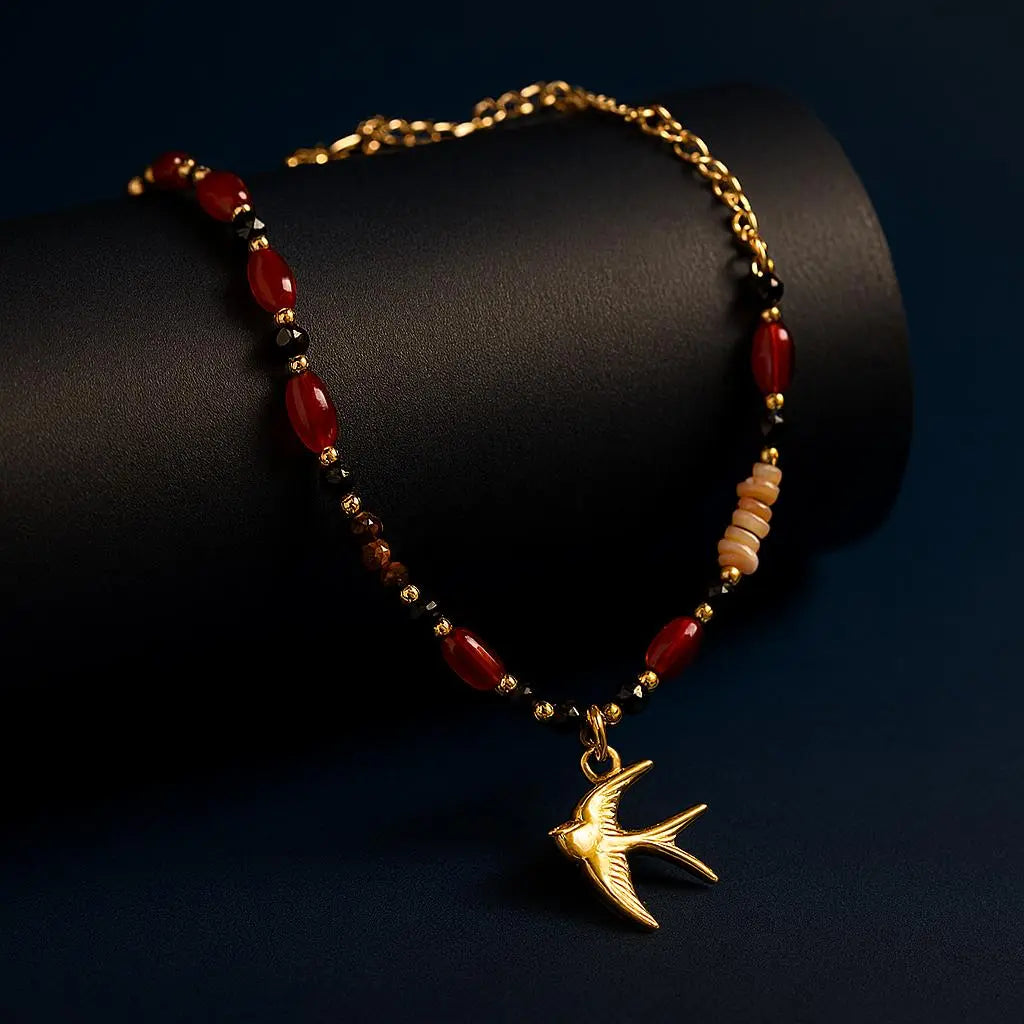 ONYX GOLD  NECKLACE LAVISH JEWELS