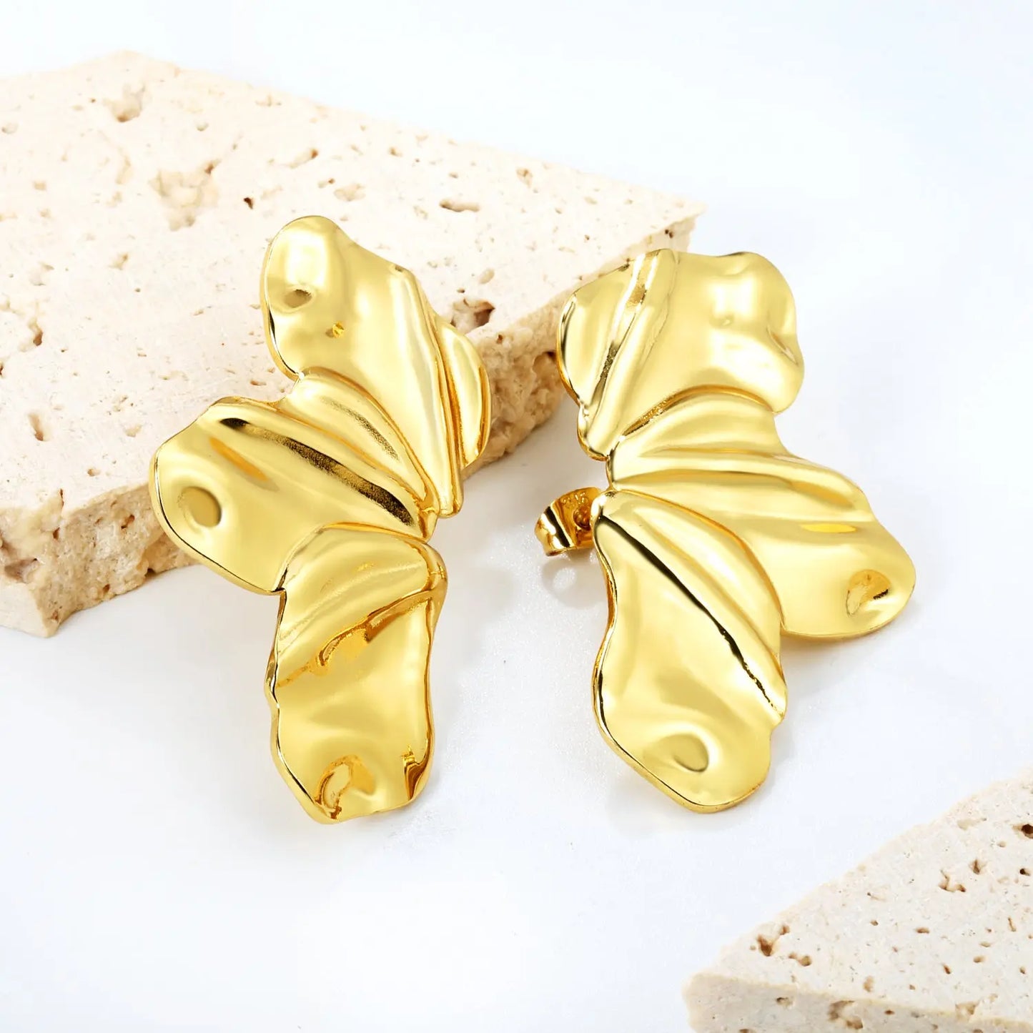 OPALINE STUD GOLD EARRINGS LAVISH JEWELS