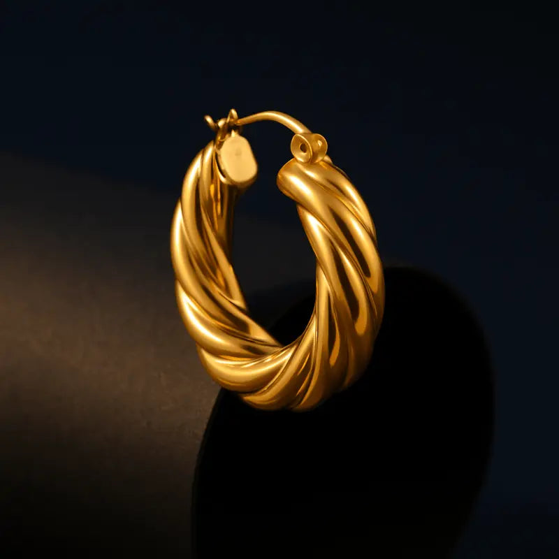 RISE HOOP GOLD EARRINGS - LAVISH JEWELS18K PVD EARRINGS