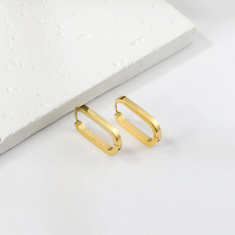 RIVET HOOP GOLD EARRINGS LAVISH JEWELS